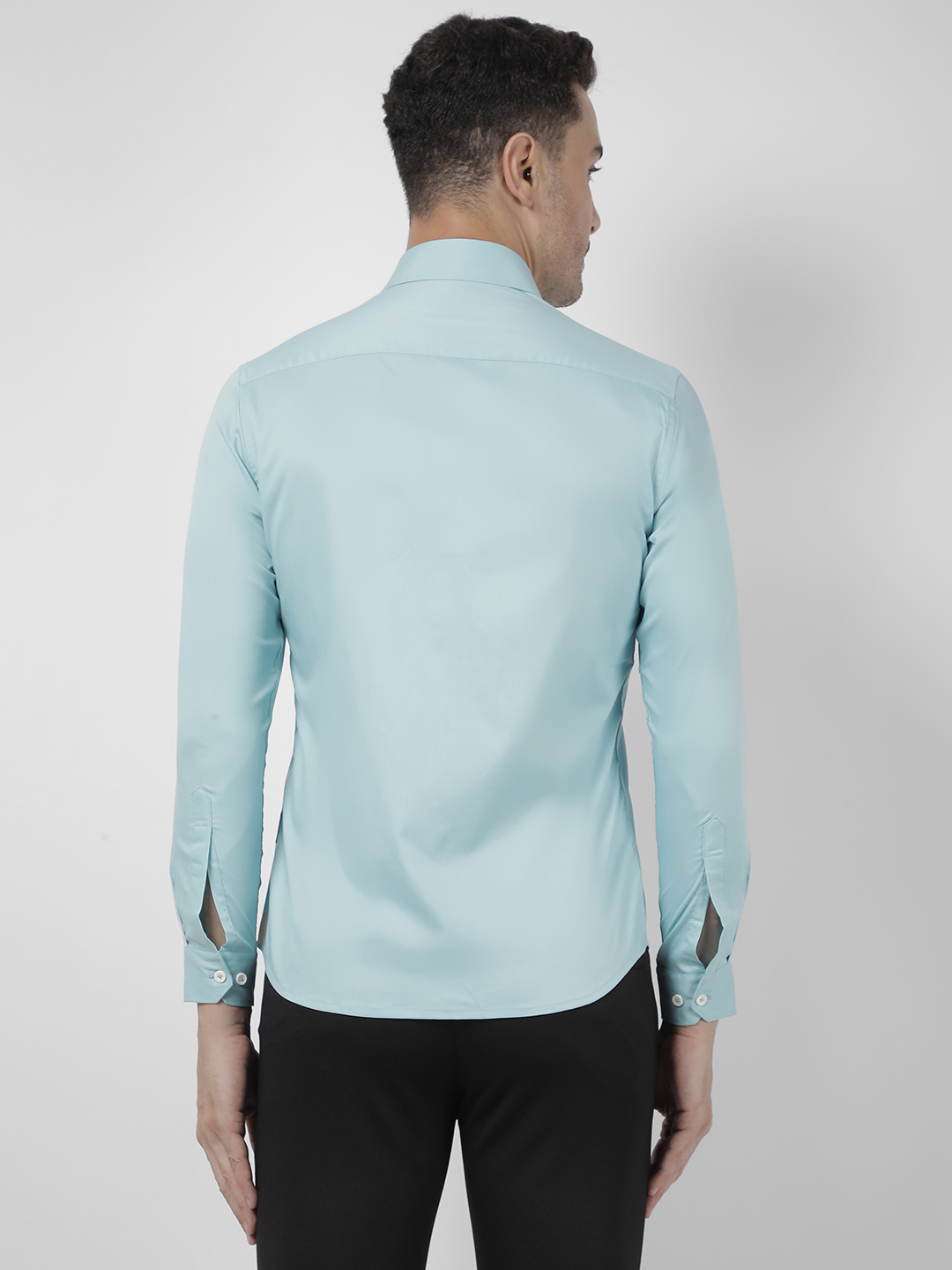 Numero Uno Men Solid Light Blue Shirt
